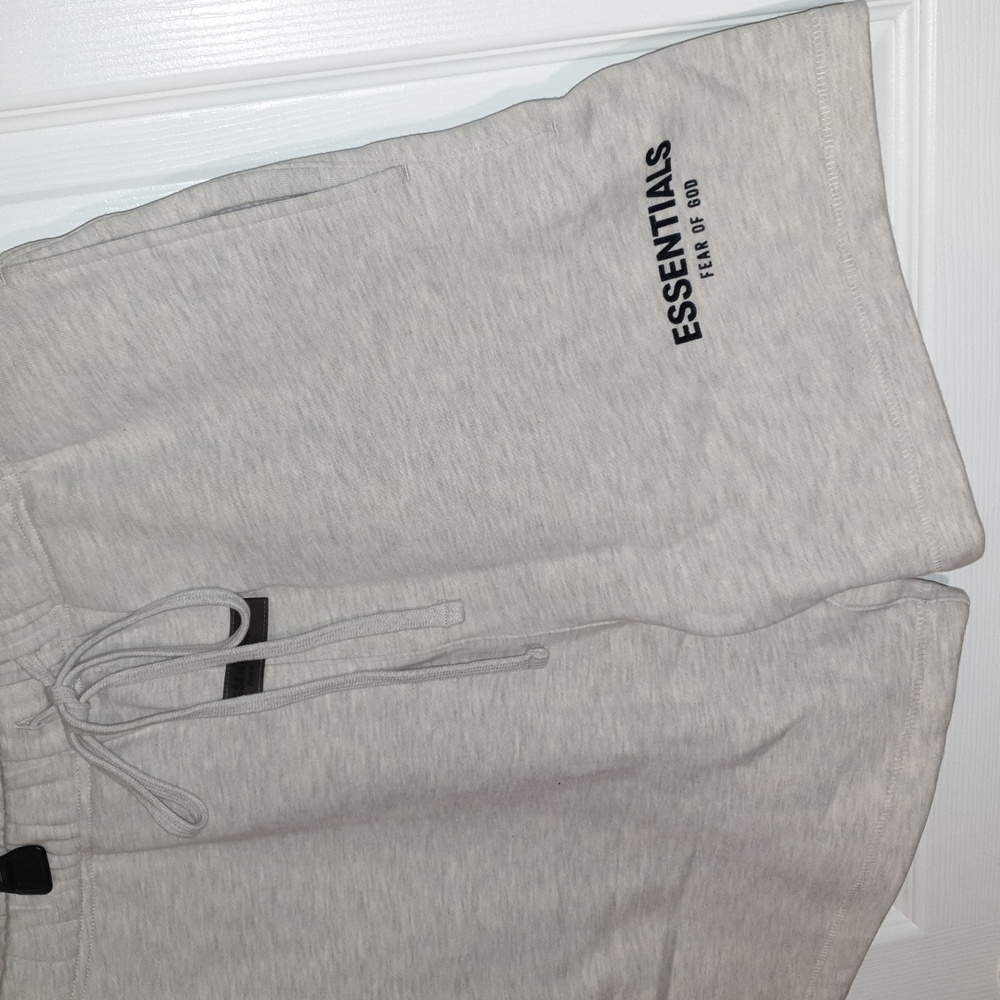 Essentials Light Oatmeal Drawstring Shorts - Picture 3 of 4